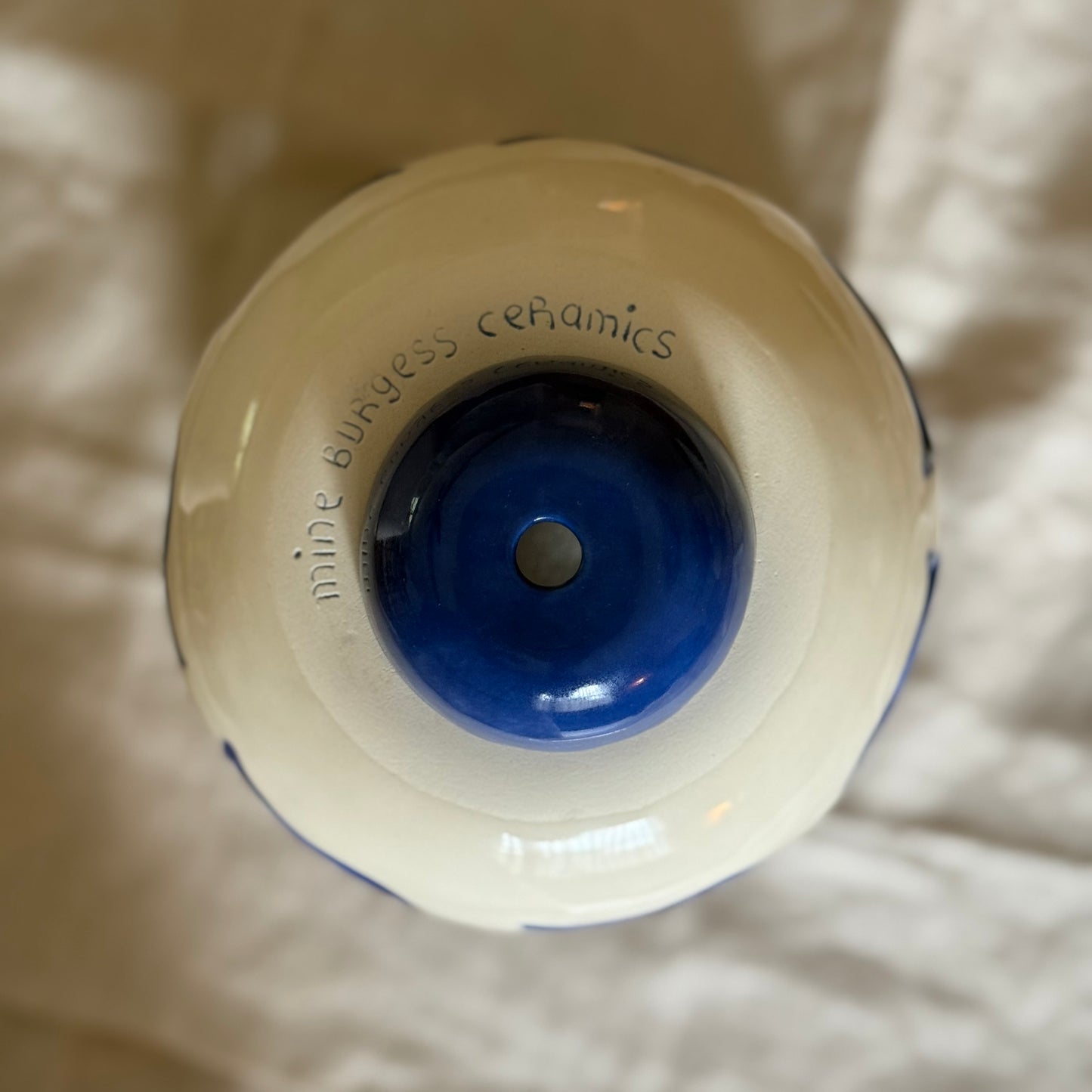 Ceramic Pendant Light with Blue Fish