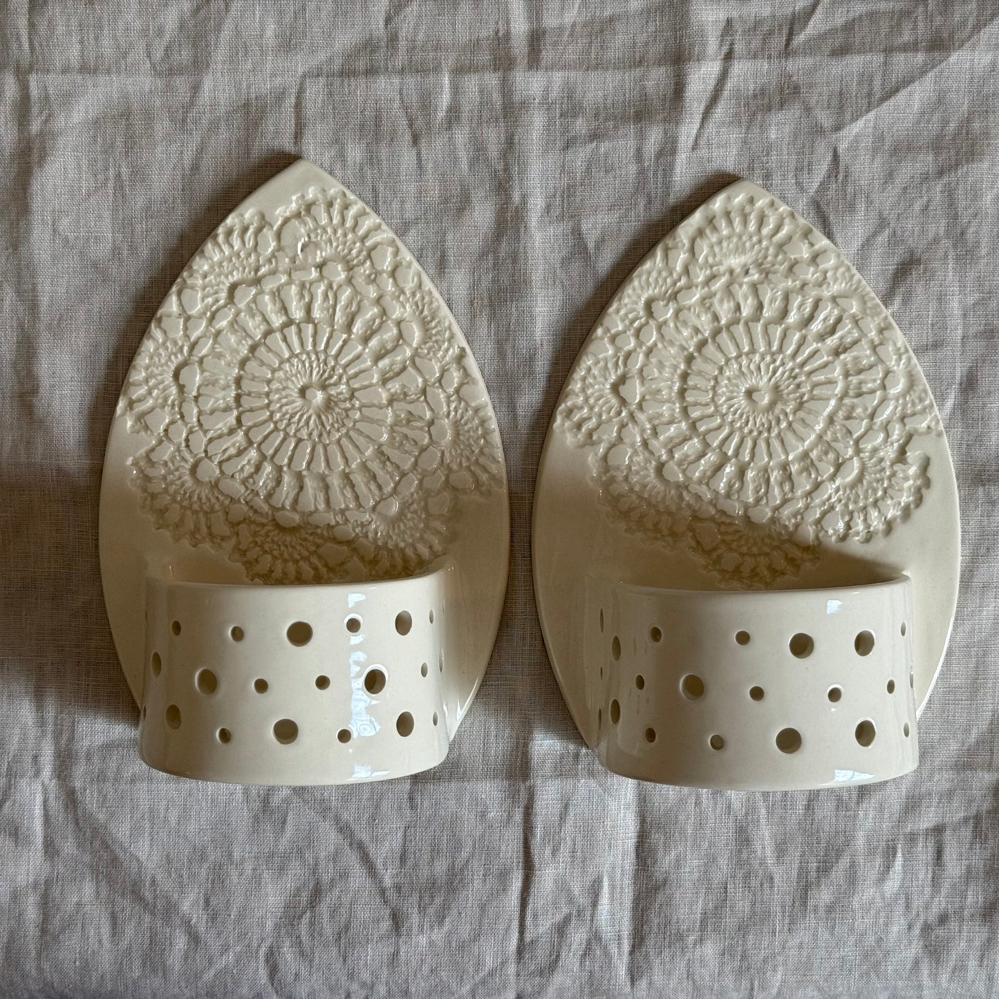 Lace Textured Candle Holder
