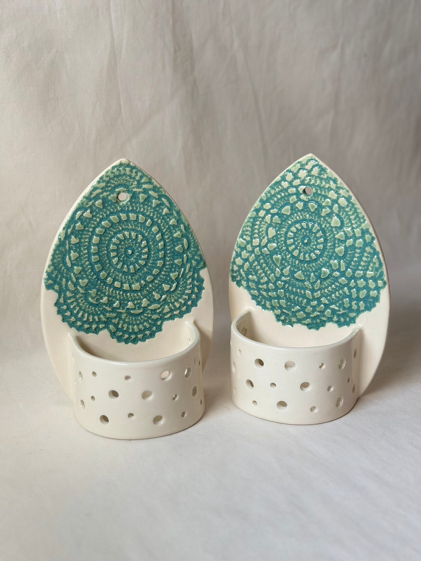 Textured Wall Hanging Candle Holder