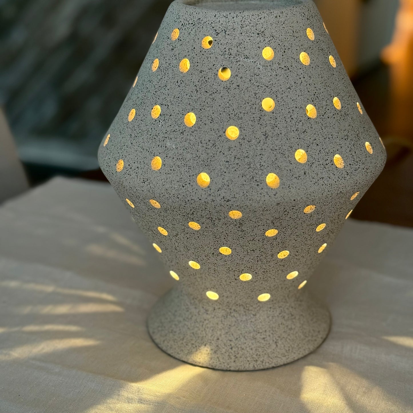 Speckled Vase Form Ceramic Pendant Light