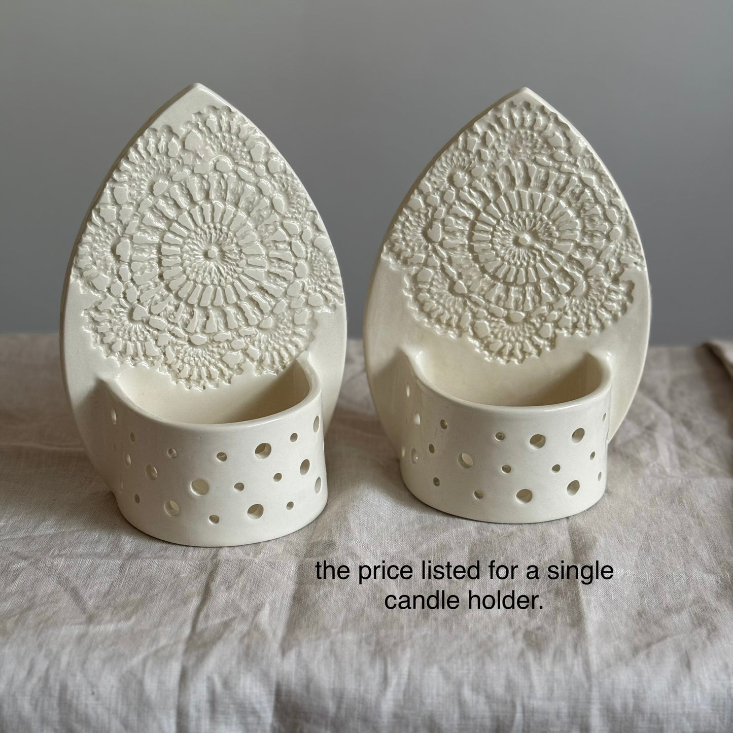 Lace Textured Candle Holder