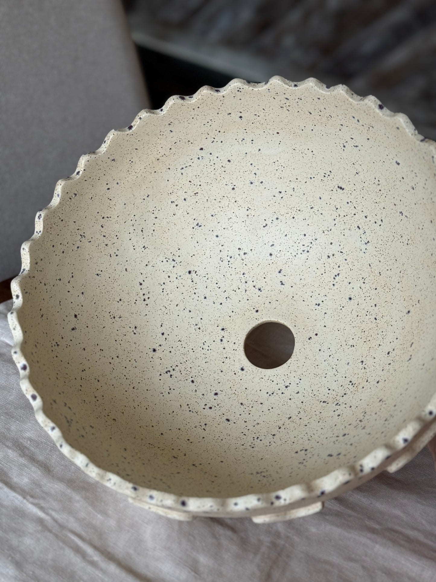 Speckled Ceramic Fish Dome Pendant Light