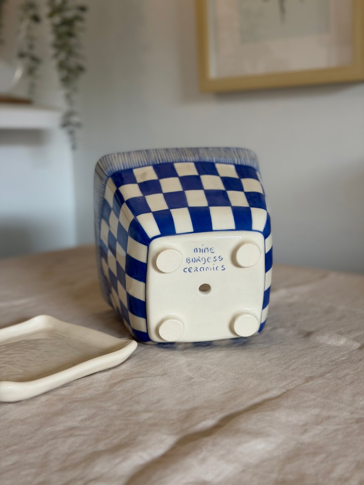 Checkered Ceramic Planter
