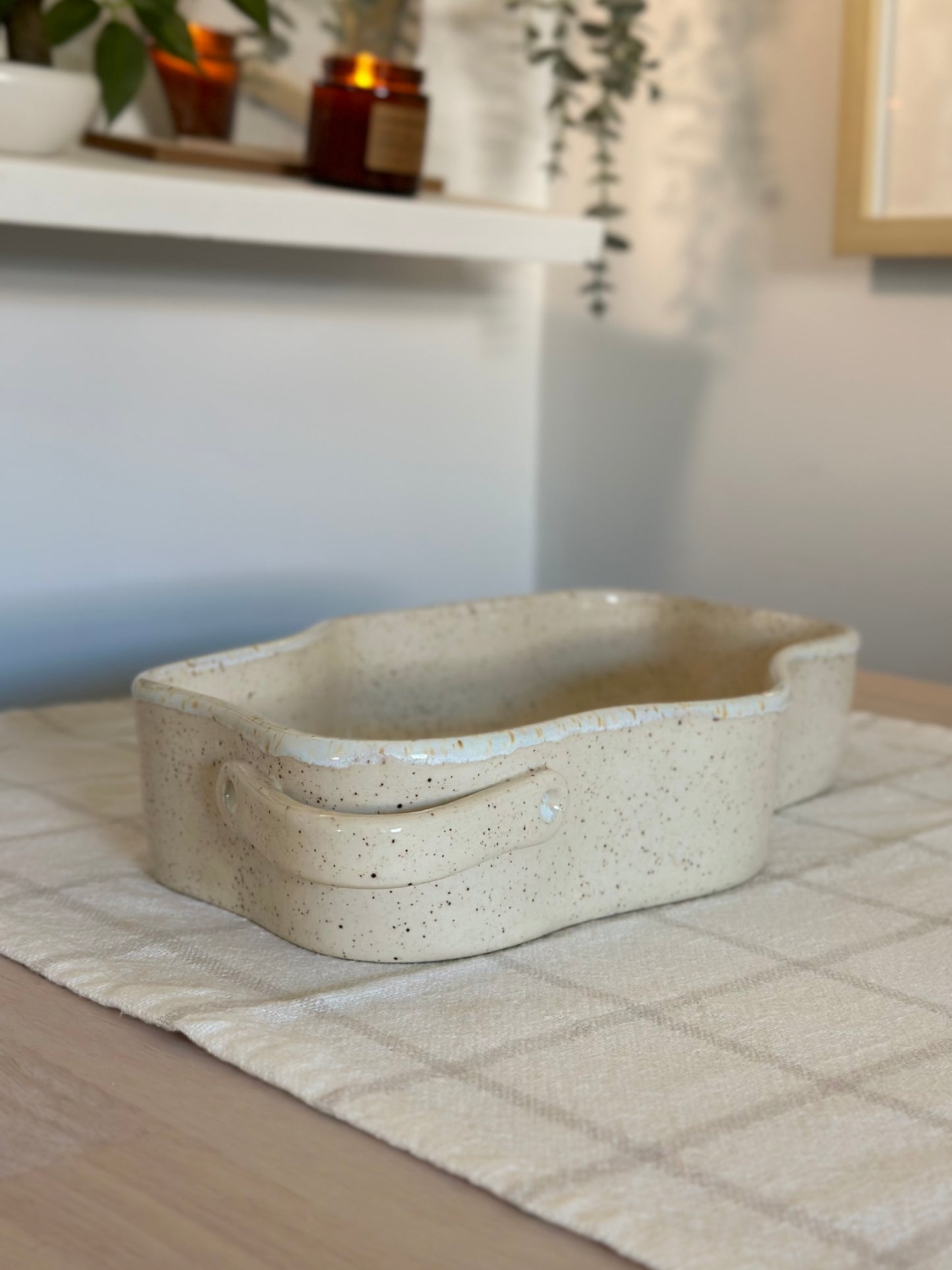 Speckled Wavy Baking Dish