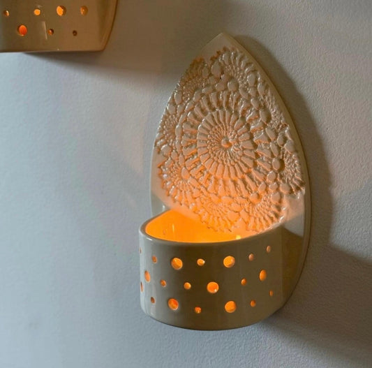 Lace Textured Candle Holder