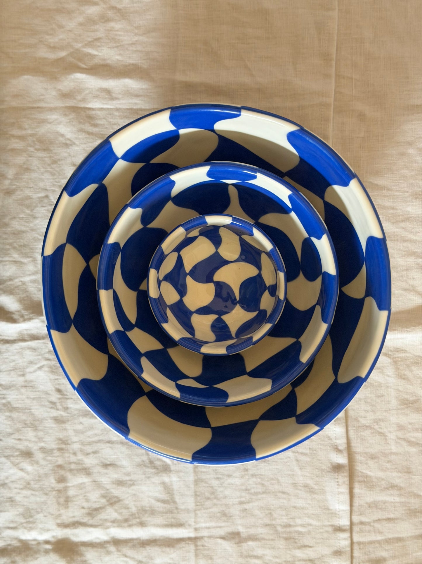 Wavy Checkered Bowls