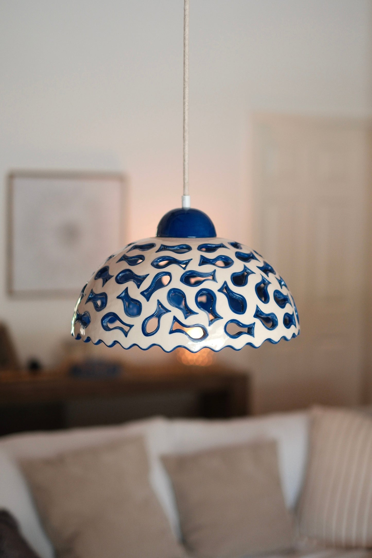 Cobalt Blue Fish Pendant Light