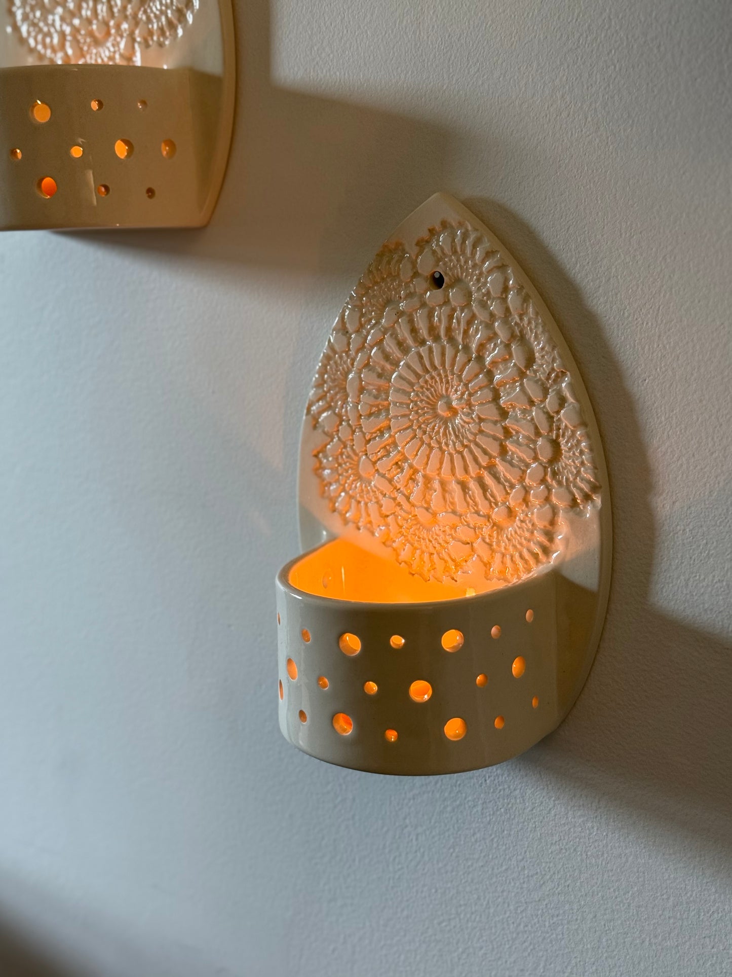 Lace Textured Candle Holder