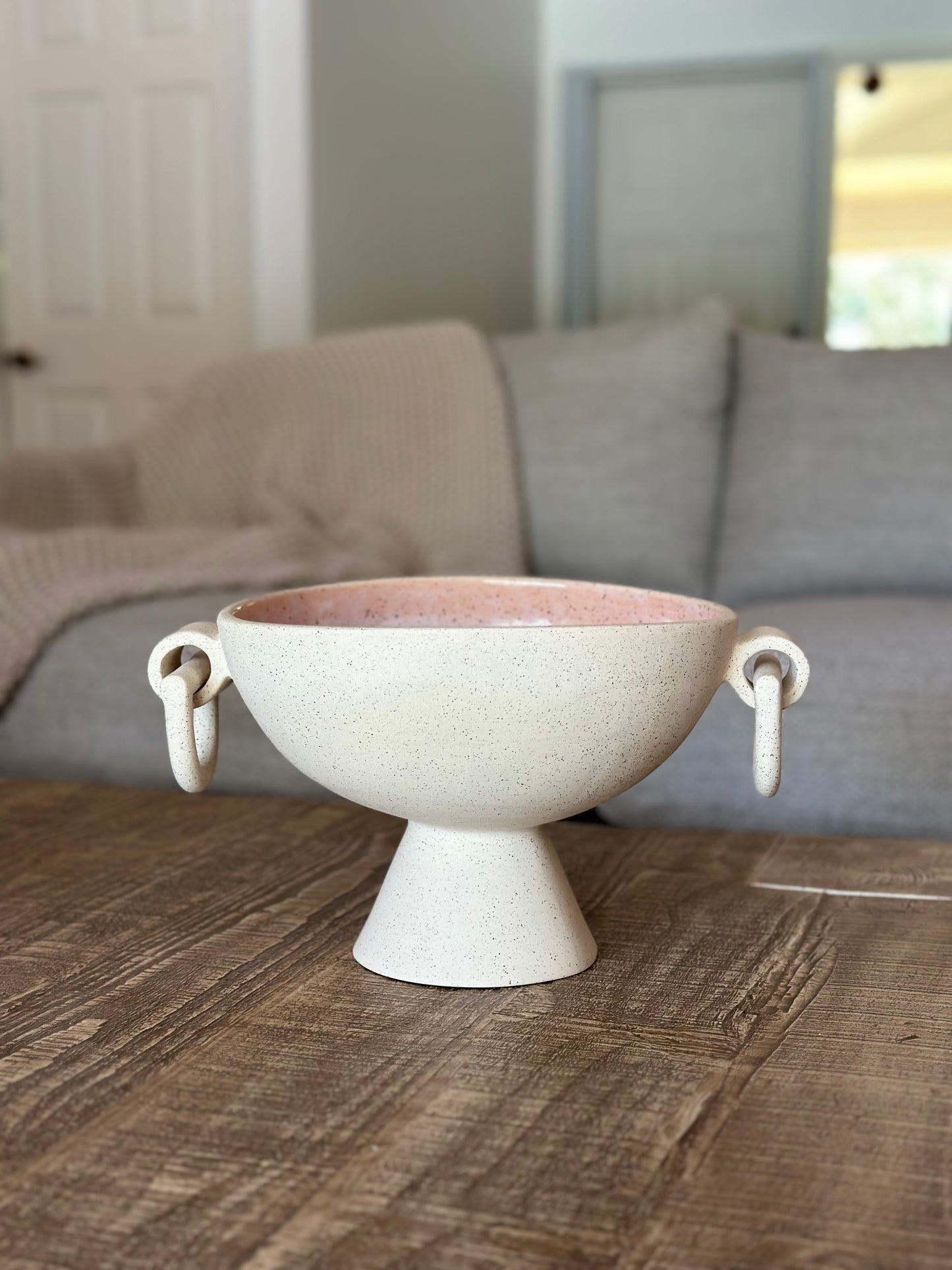 Pink Ice Footed Bowl