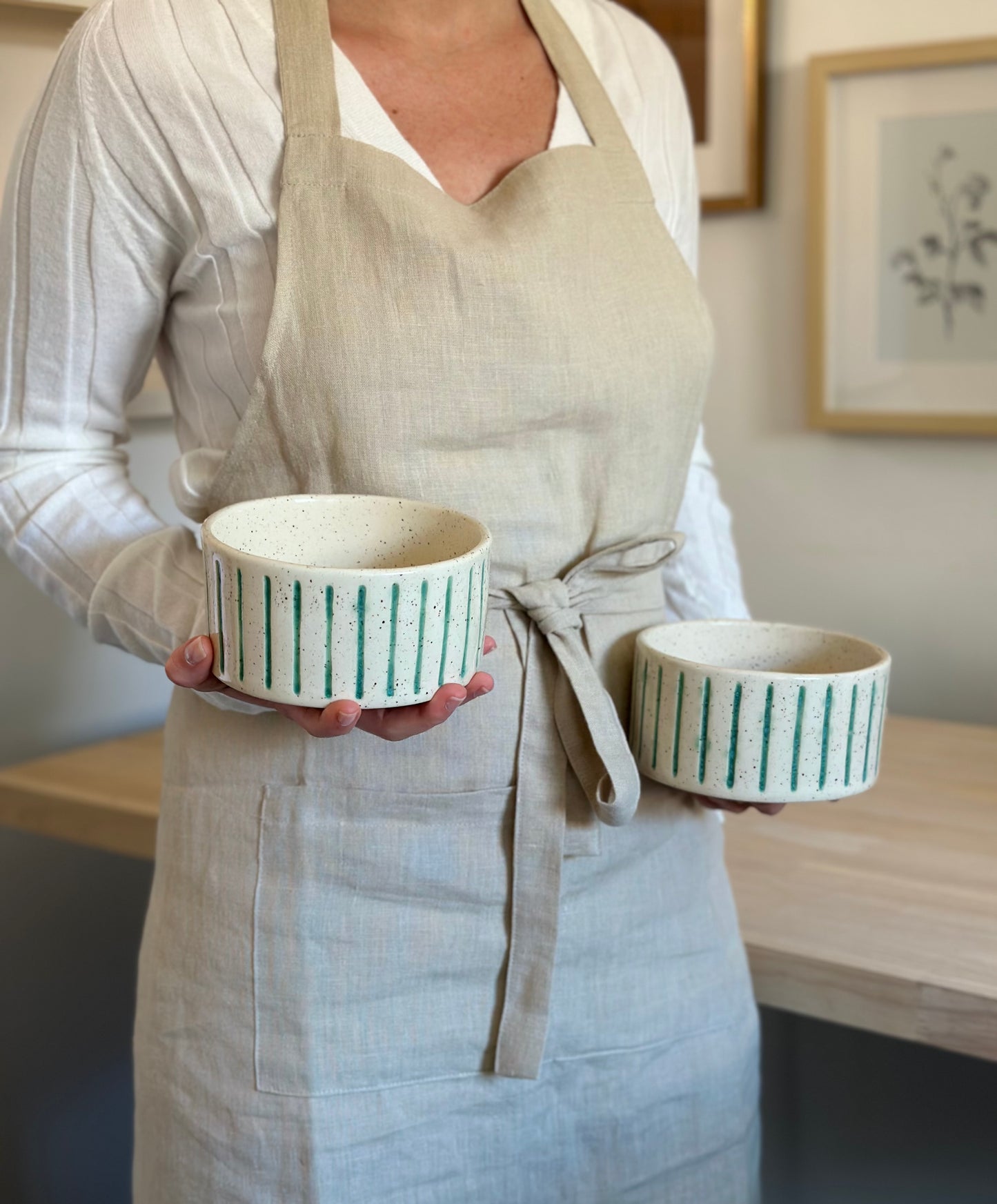 Speckled Striped Bowls