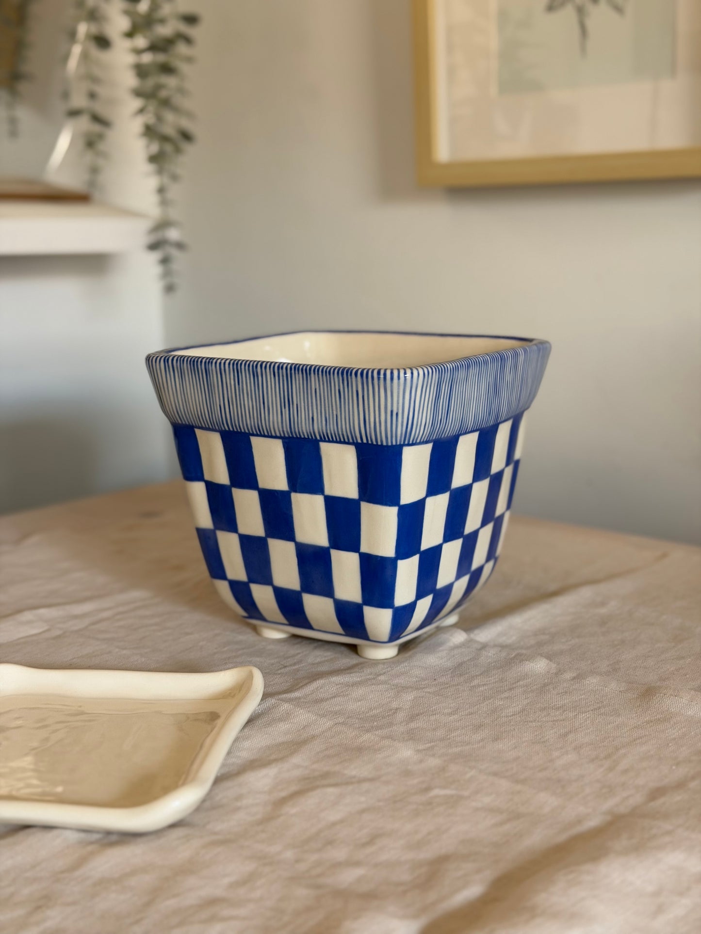 Checkered Ceramic Planter