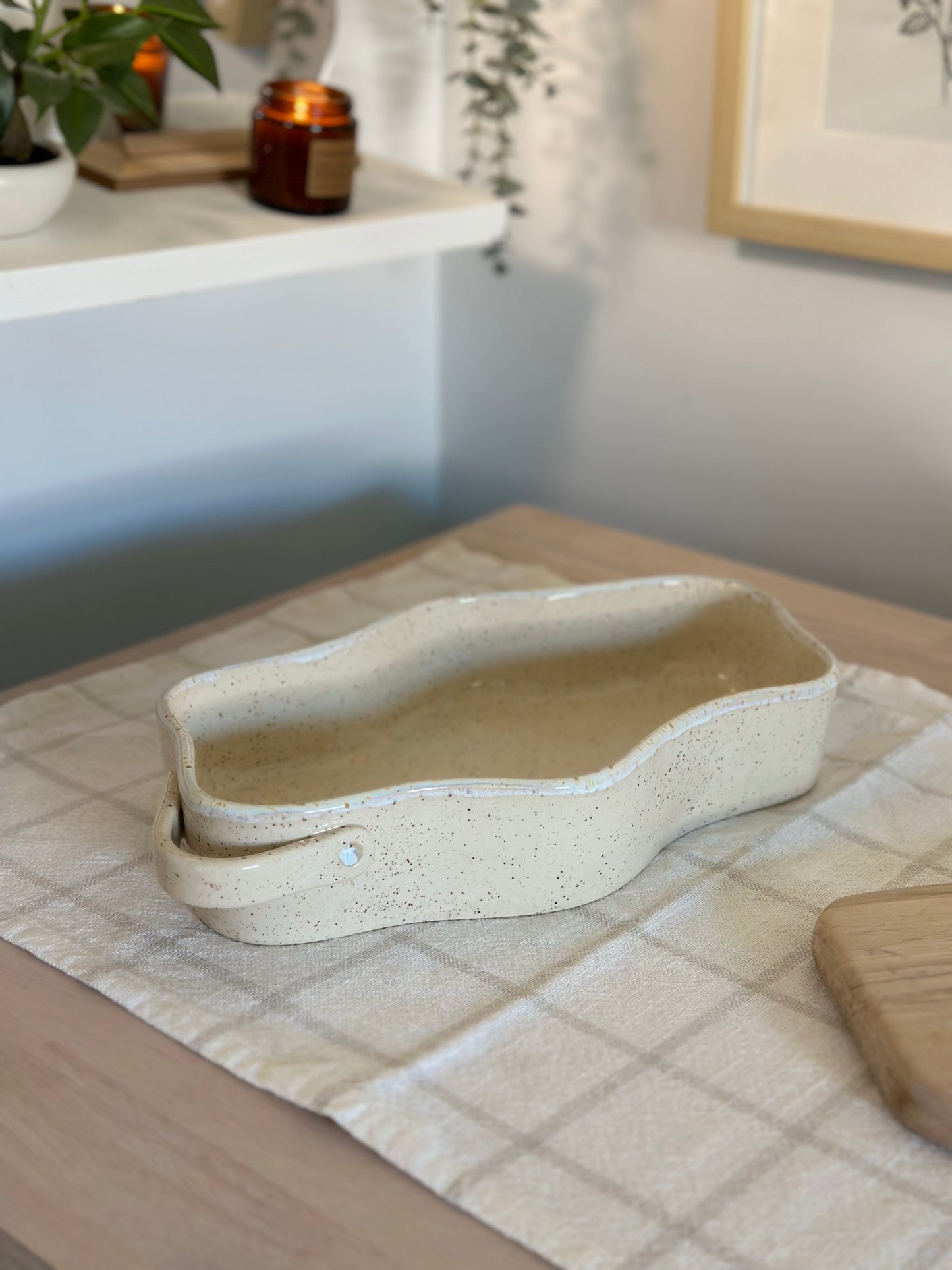 Speckled Wavy Baking Dish