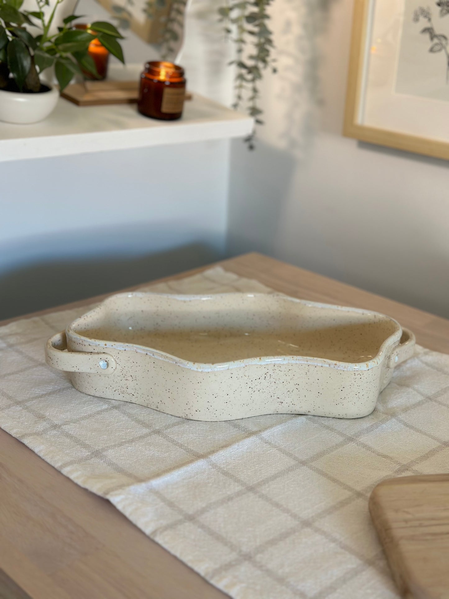 Speckled Wavy Baking Dish