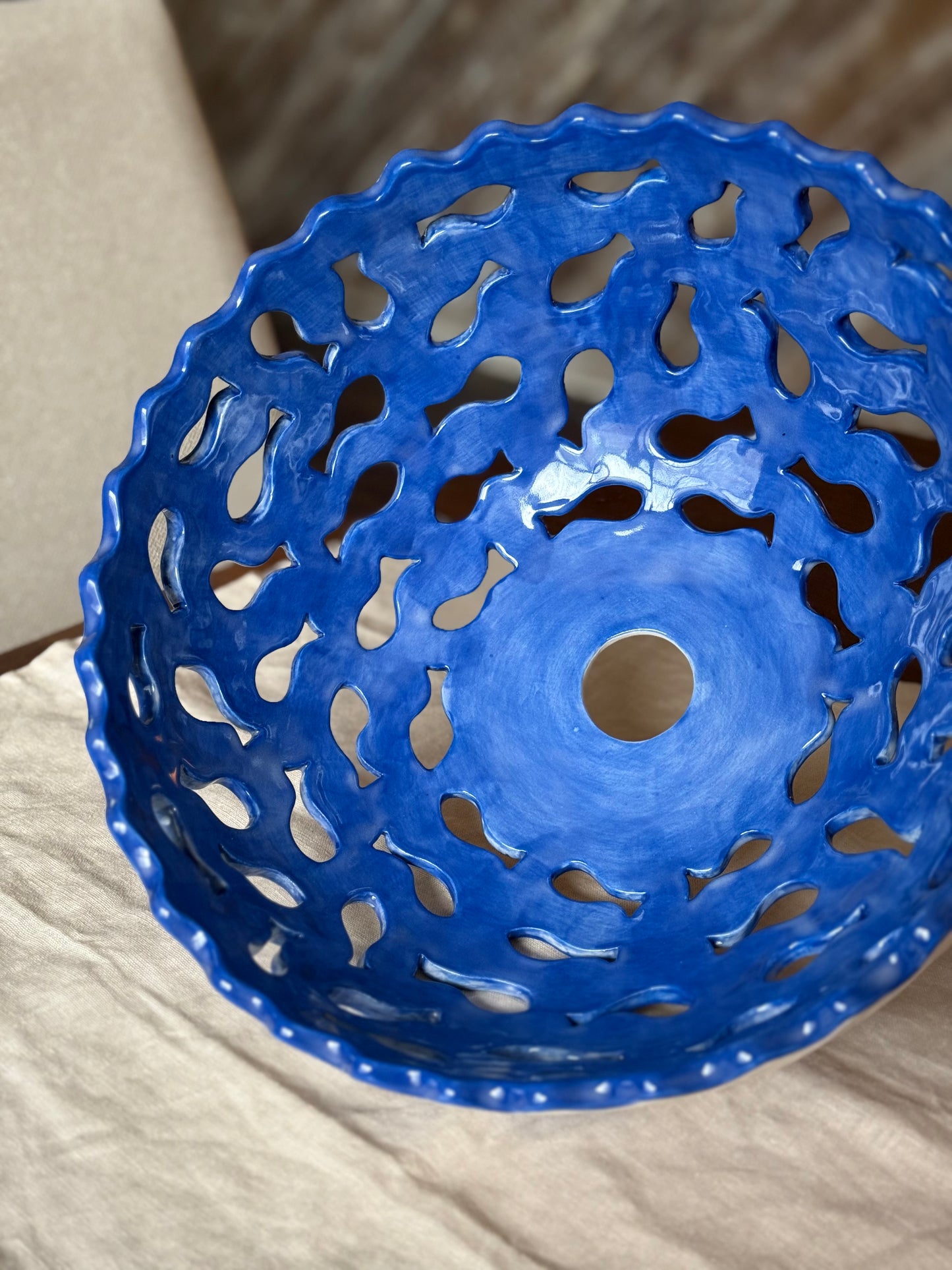 Cobalt Blue Fish Pendant Light