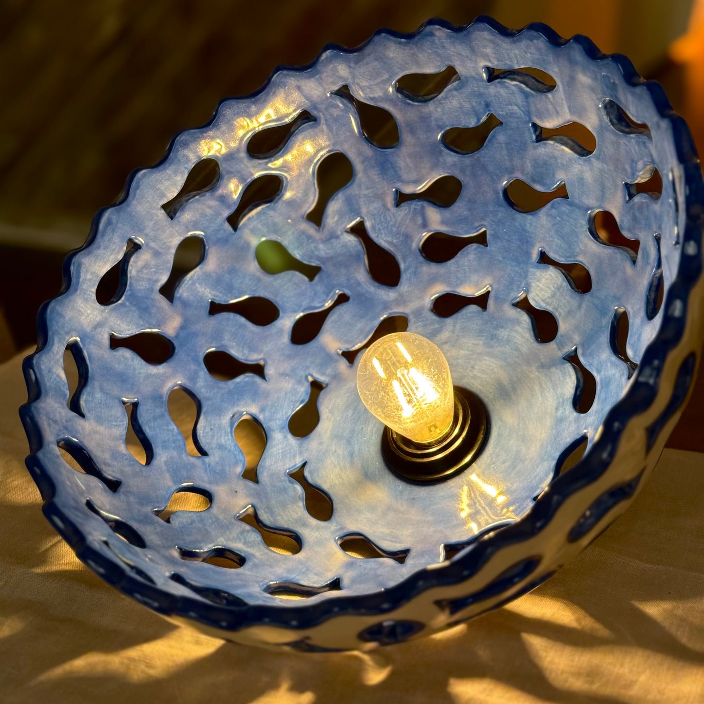 Cobalt Blue Fish Pendant Light