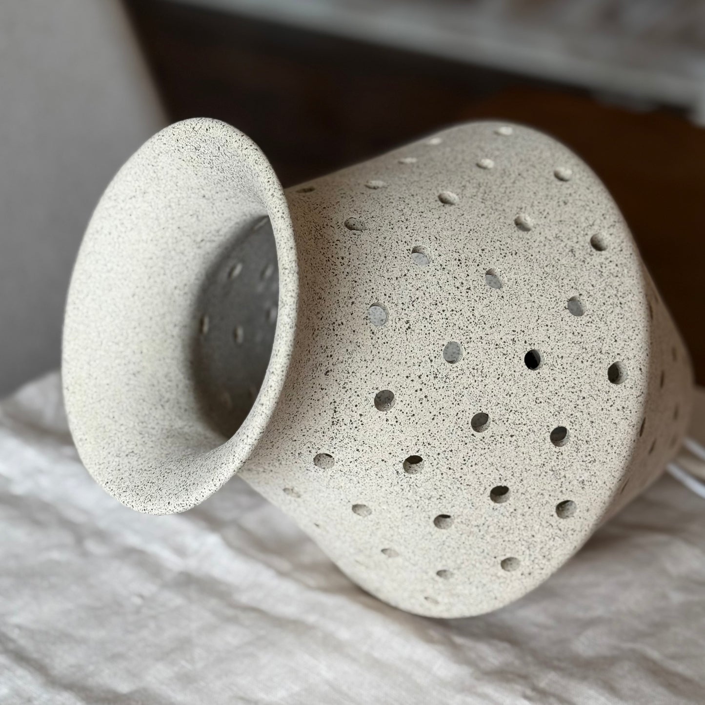 Speckled Vase Form Ceramic Pendant Light