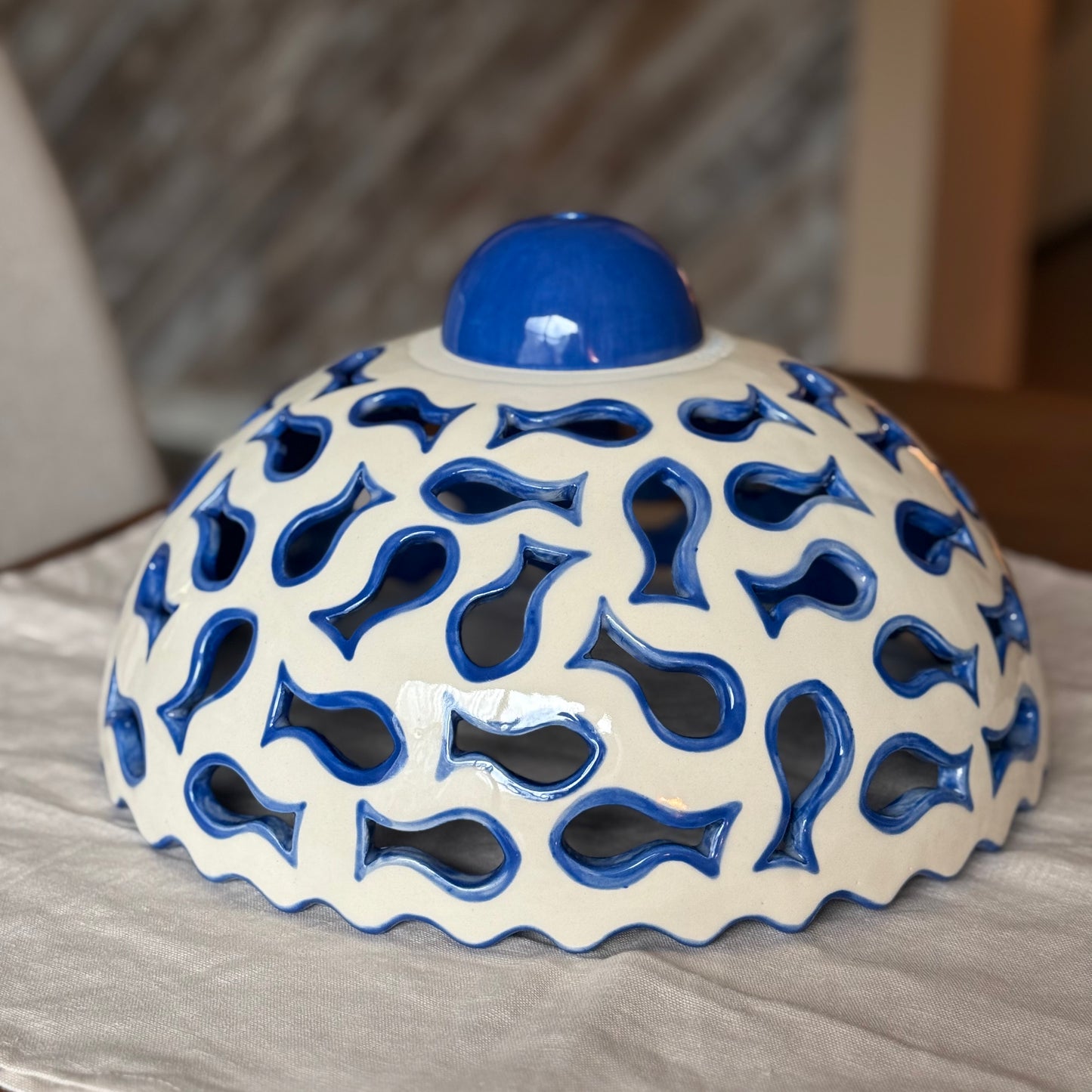 Cobalt Blue Fish Pendant Light