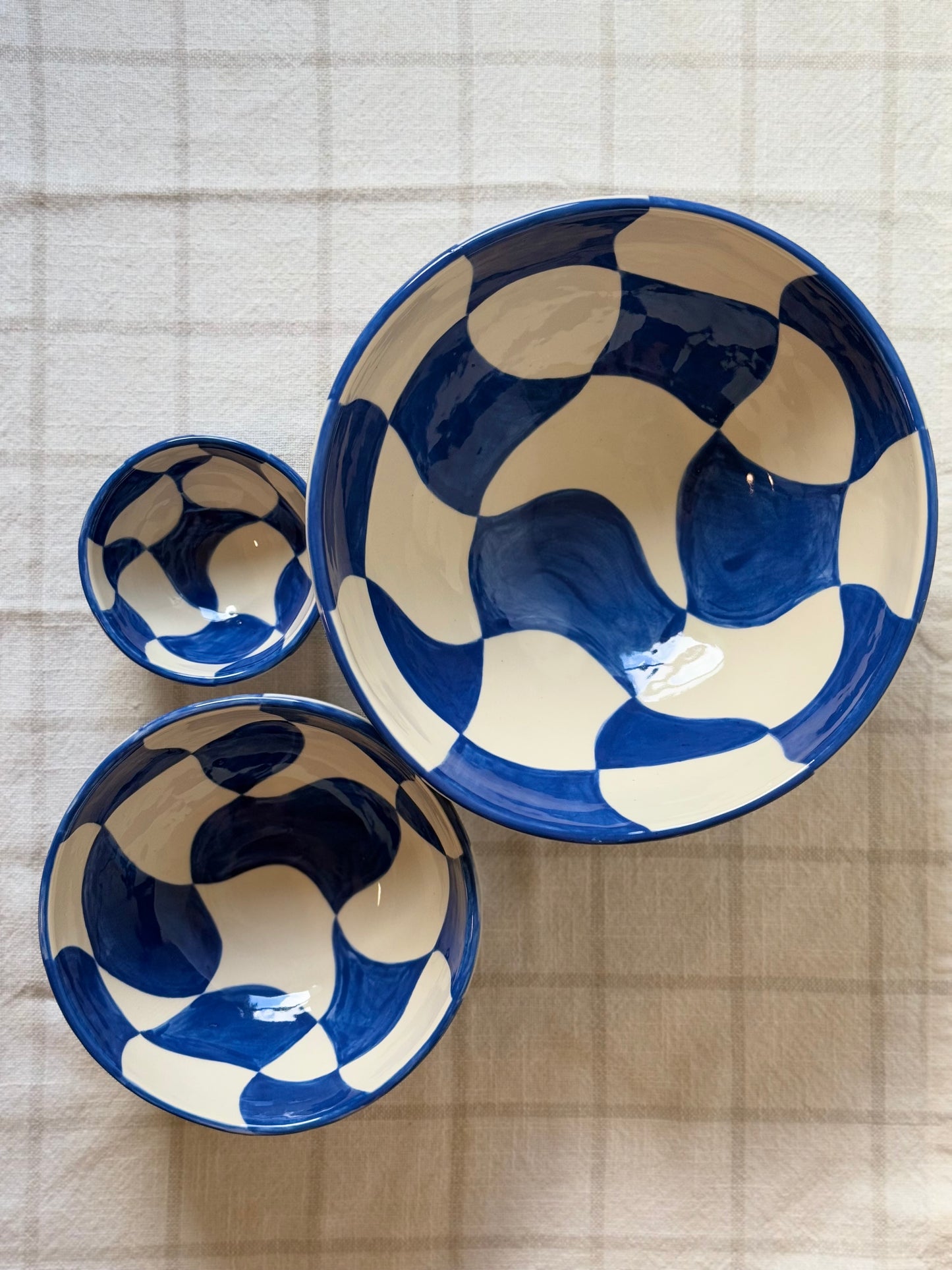 Wavy Checkered Bowls