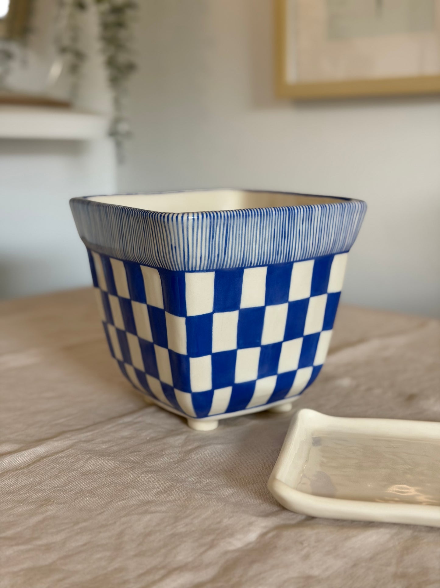 Checkered Ceramic Planter