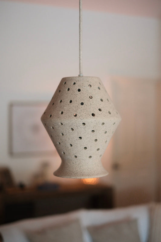 Speckled Vase Form Ceramic Pendant Light