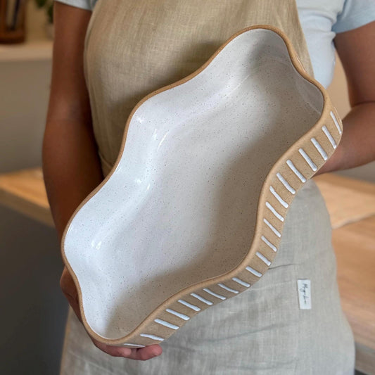 Shallow Ceramic Fruit Bowl — front view