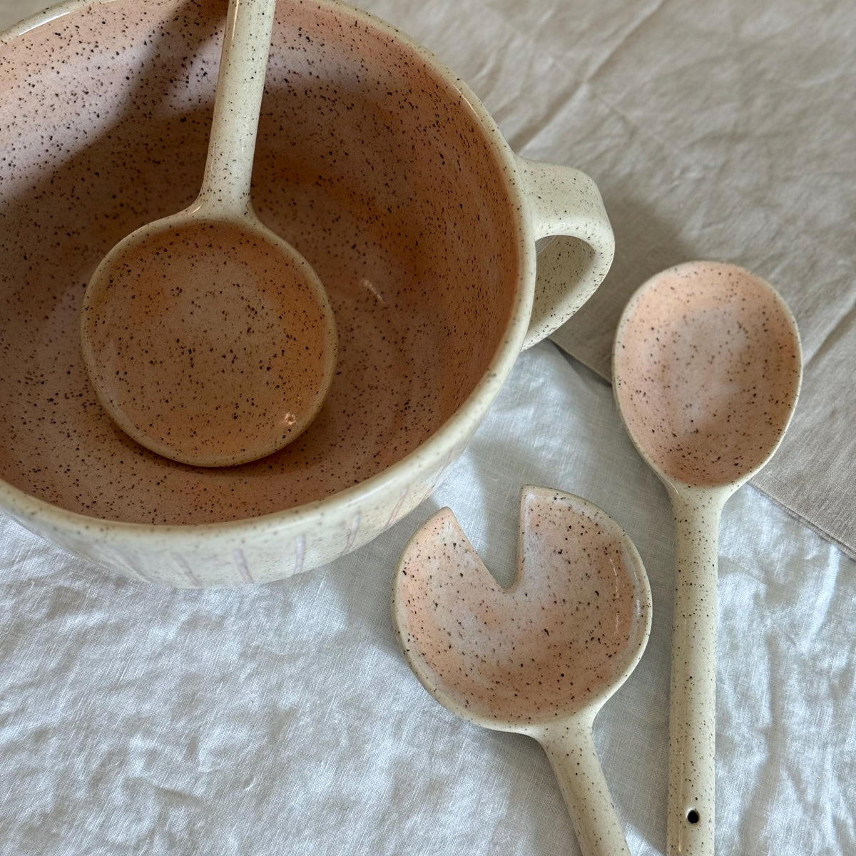 Ceramic Serving Spoon Set — front view