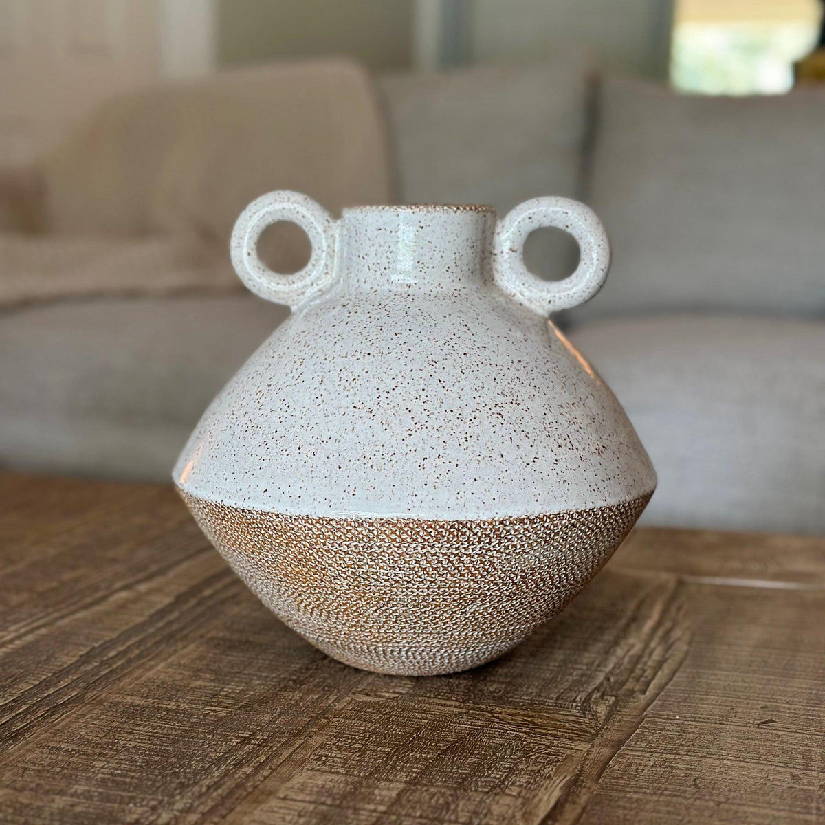 Textured Stoneware Flower Vase — photo 2