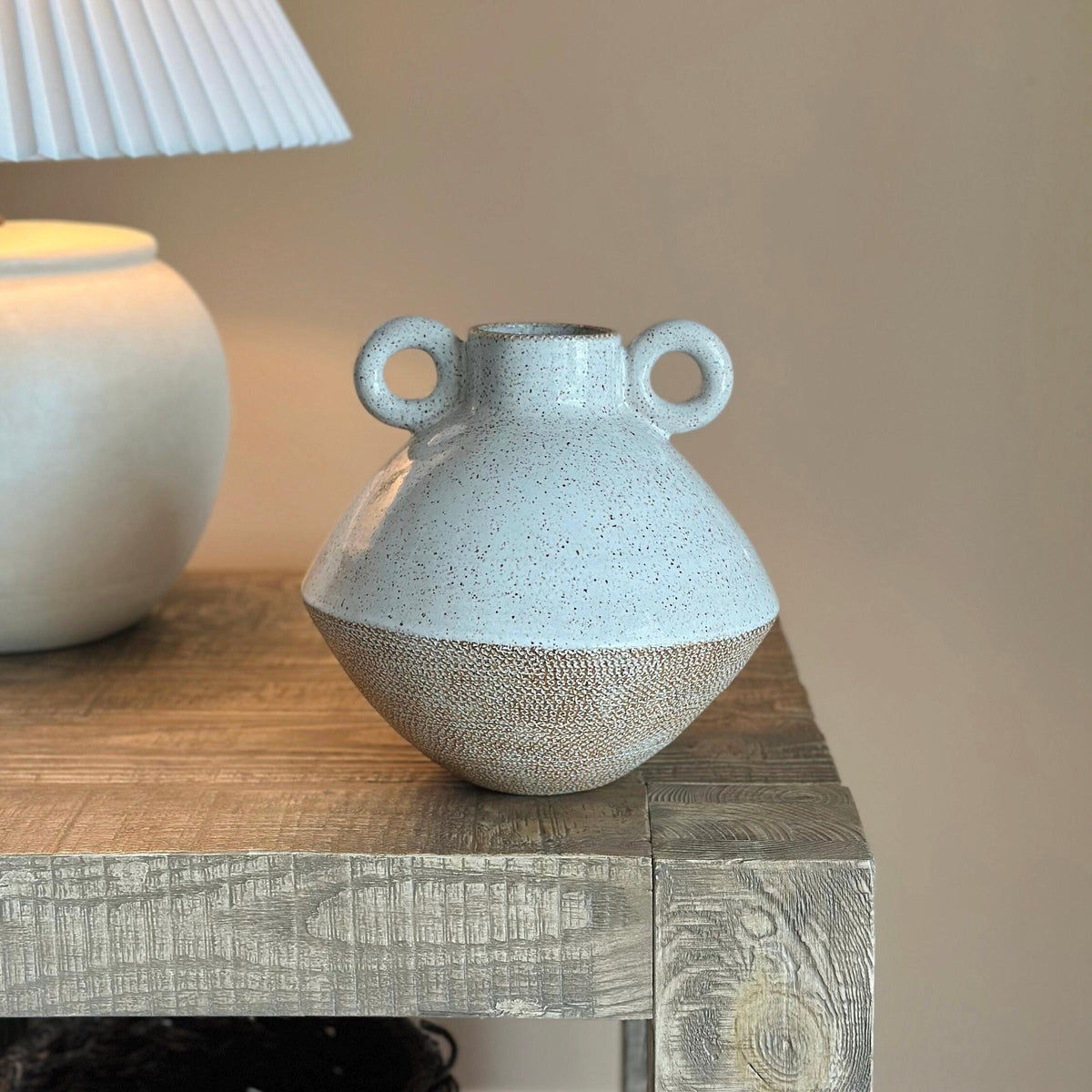 Textured Stoneware Flower Vase — photo 4