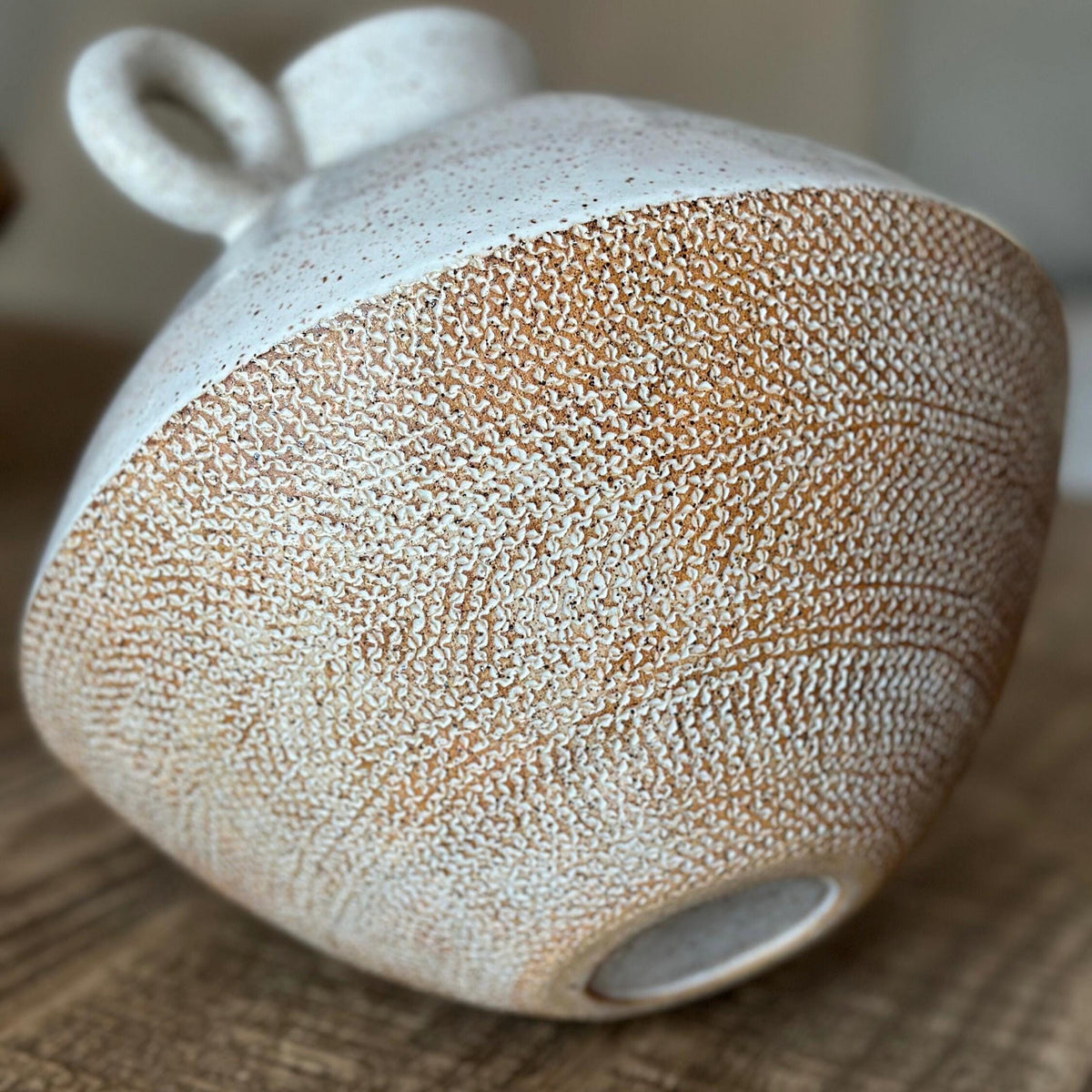 Textured Stoneware Flower Vase — photo 5