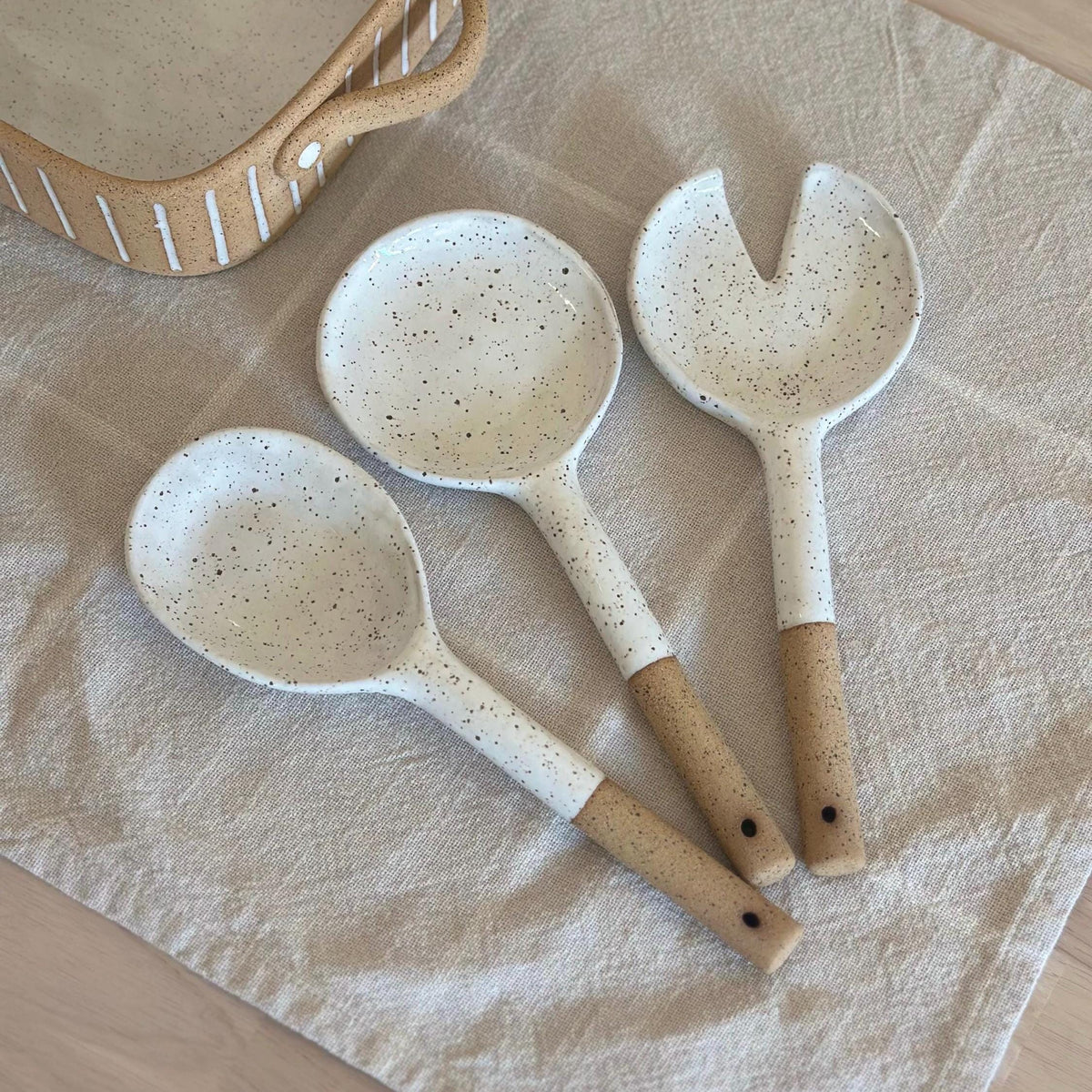 Handmade Speckled Stoneware Serving Spoon — photo 2