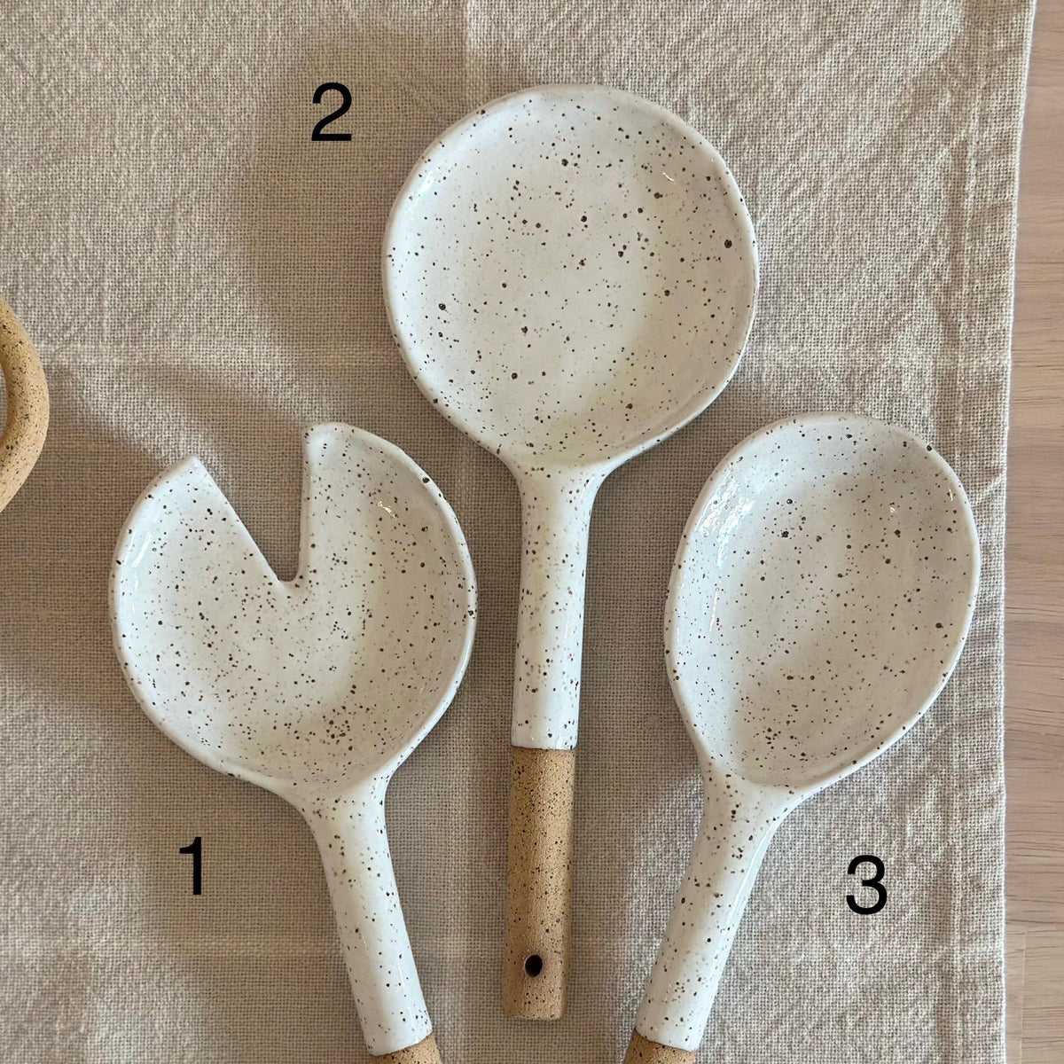 Handmade Speckled Stoneware Serving Spoon — photo 4