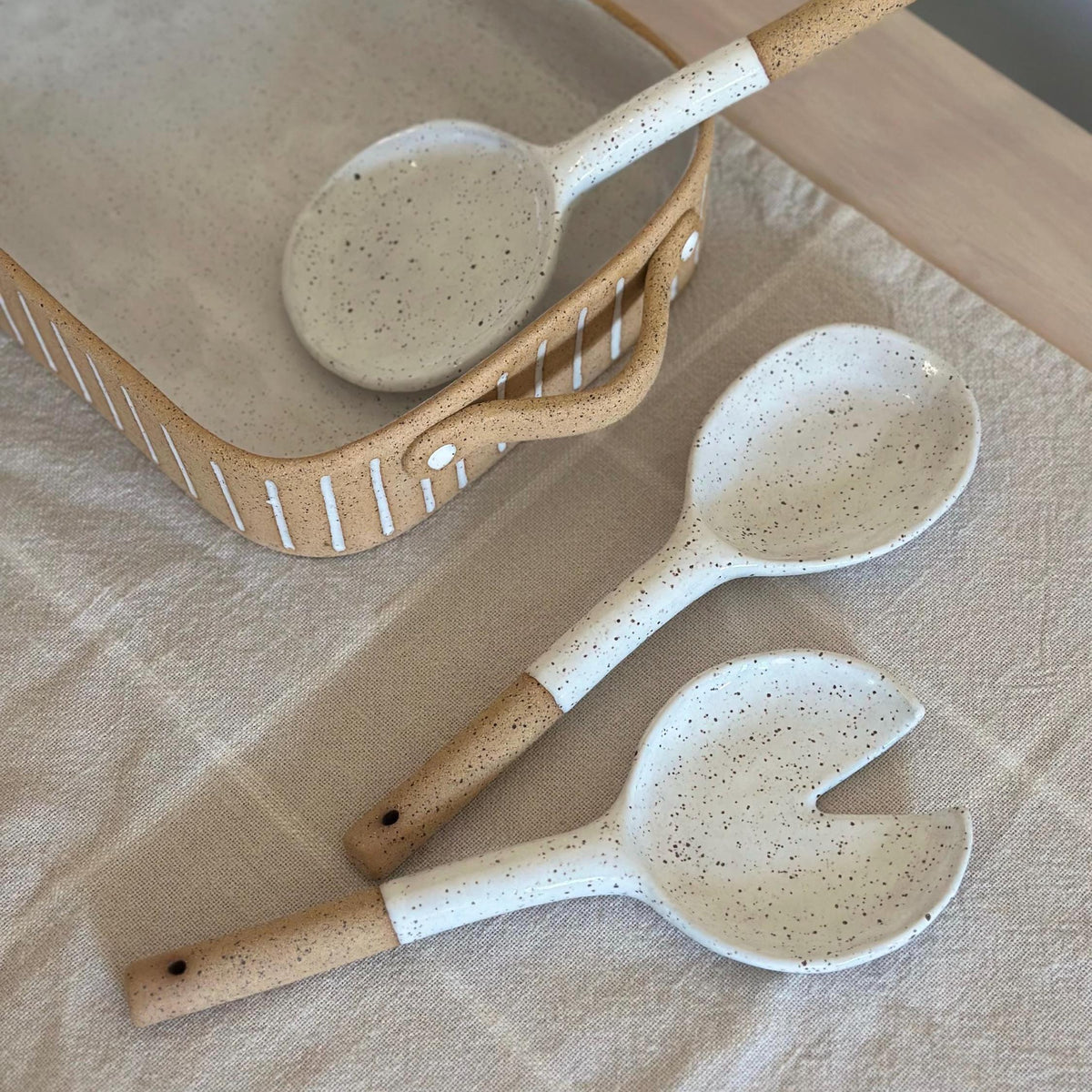 Handmade Speckled Stoneware Serving Spoon — photo 5
