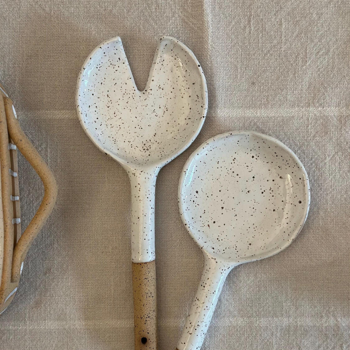 Handmade Speckled Stoneware Serving Spoon — photo 7