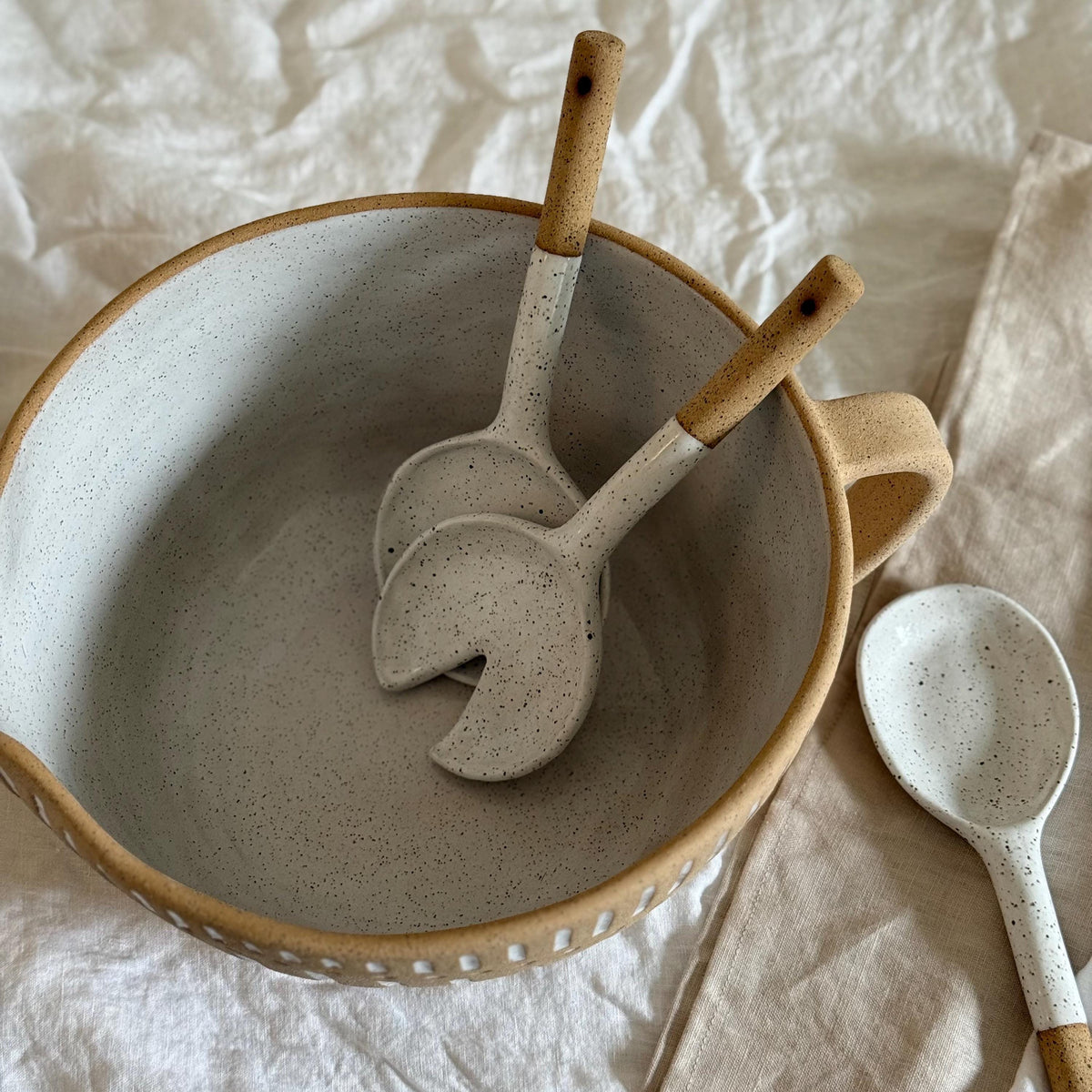 Handmade Speckled Stoneware Serving Spoon — photo 8