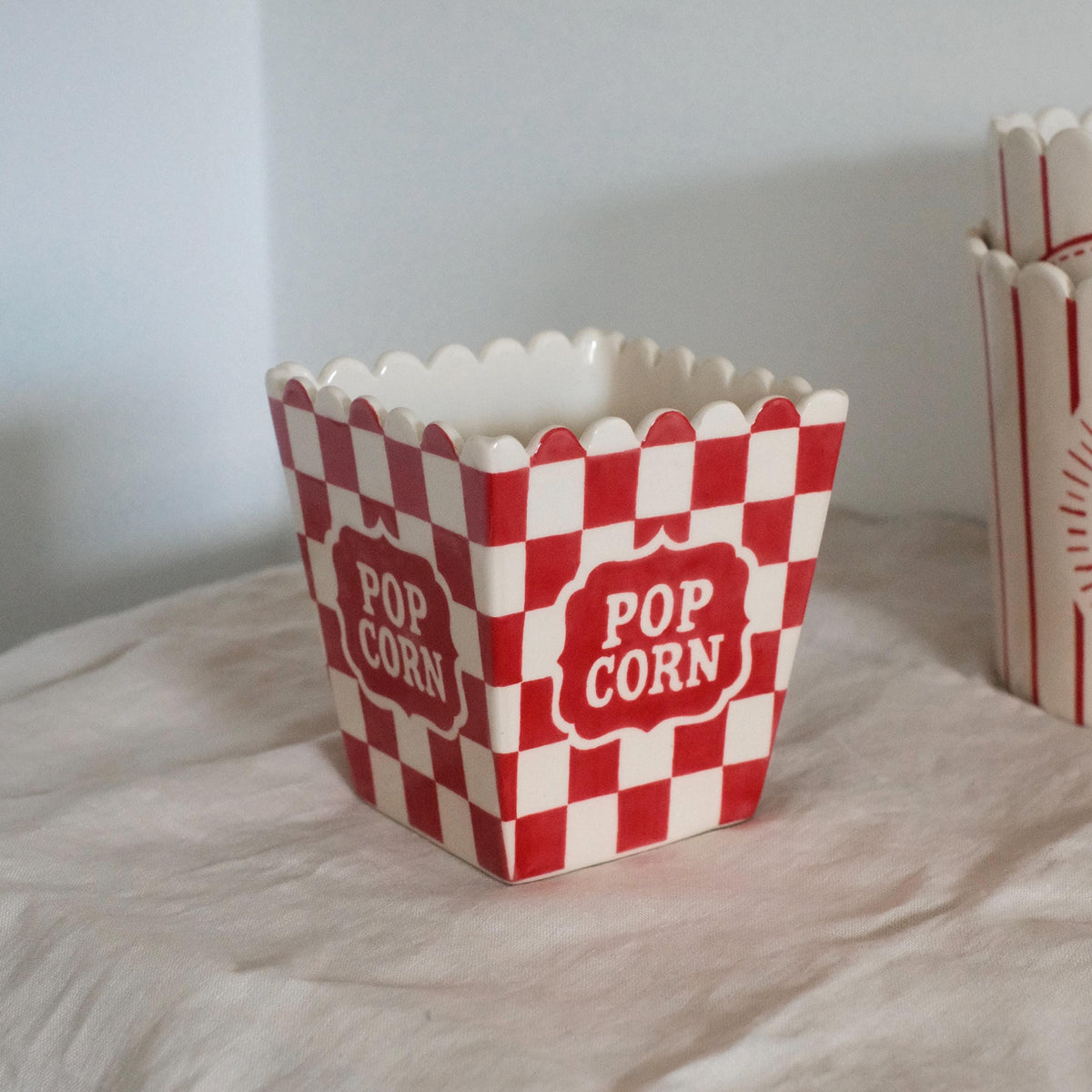 Ceramic Popcorn Bucket — front view