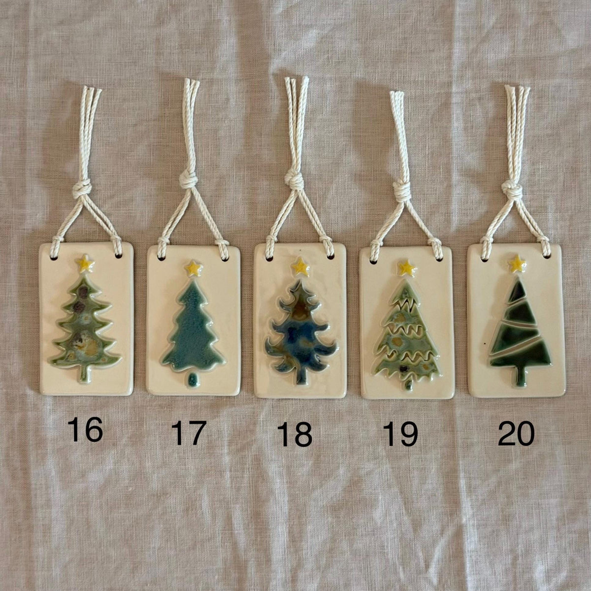 Handmade ceramic pine tree Christmas ornaments, photo 11