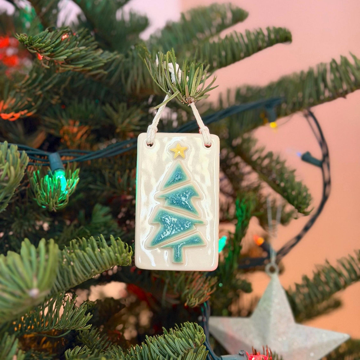 Handmade ceramic pine tree Christmas ornaments, photo 14