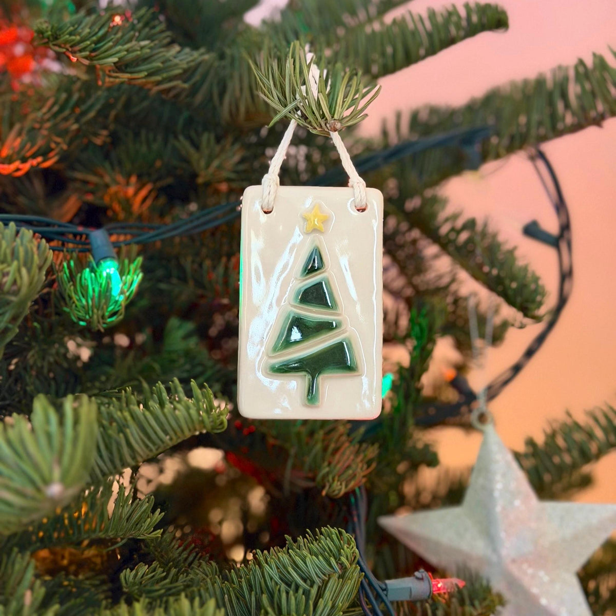 Handmade ceramic pine tree Christmas ornaments, photo 17