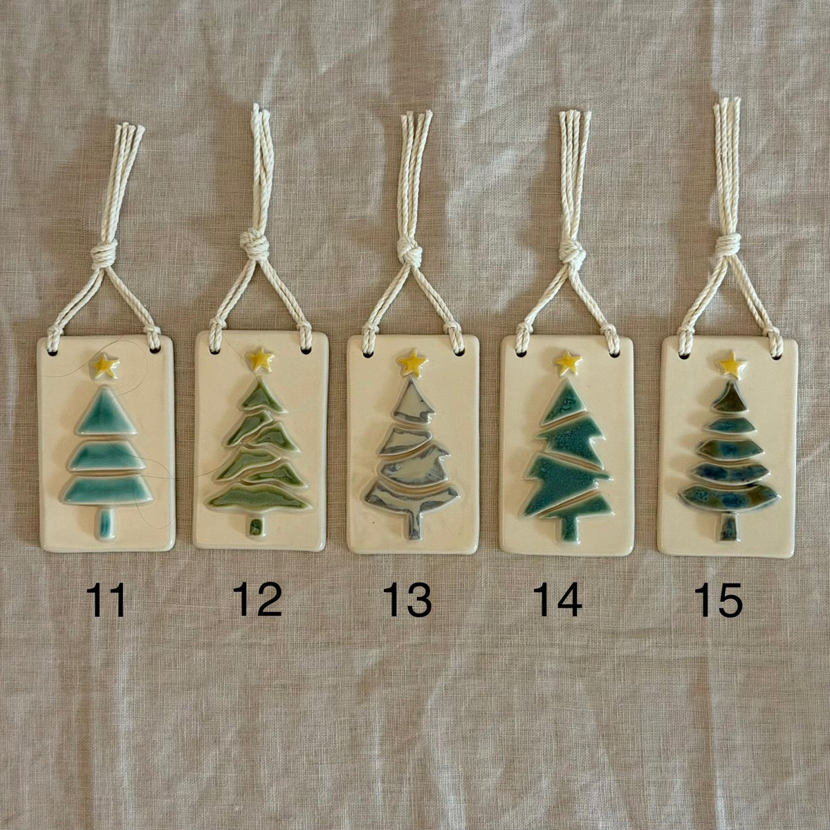 Handmade ceramic pine tree Christmas ornaments, photo 10