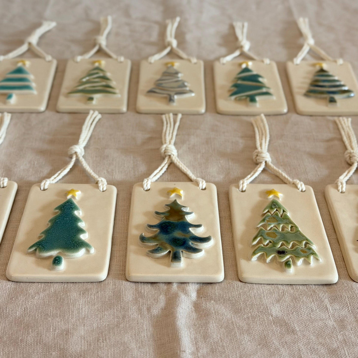 Handmade ceramic pine tree Christmas ornaments, photo 3