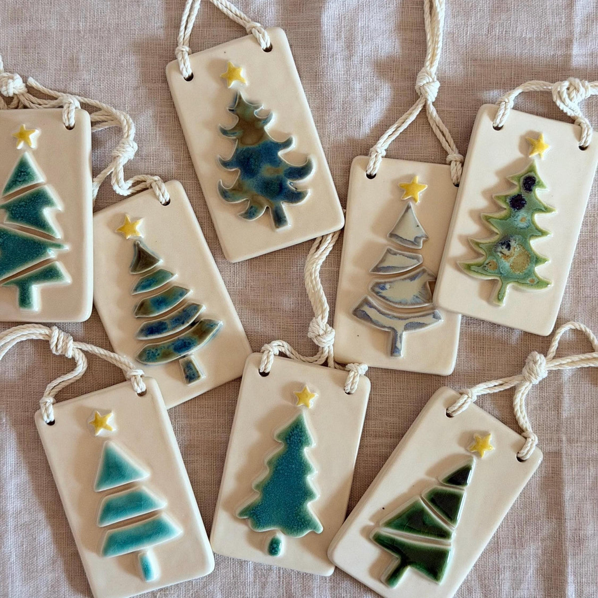 Handmade ceramic pine tree Christmas ornaments, photo 4