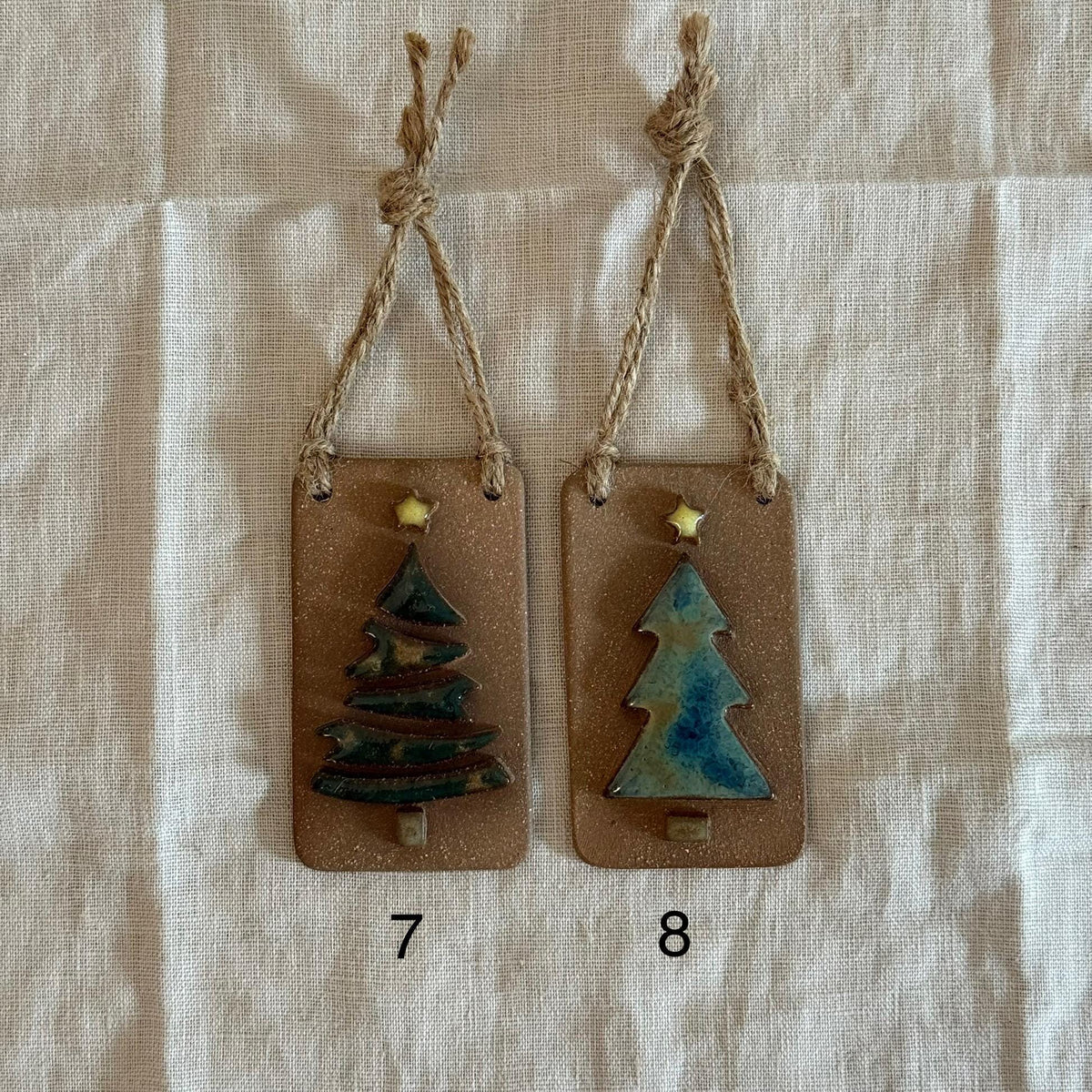 Handmade ceramic pine tree Christmas ornaments, photo 8